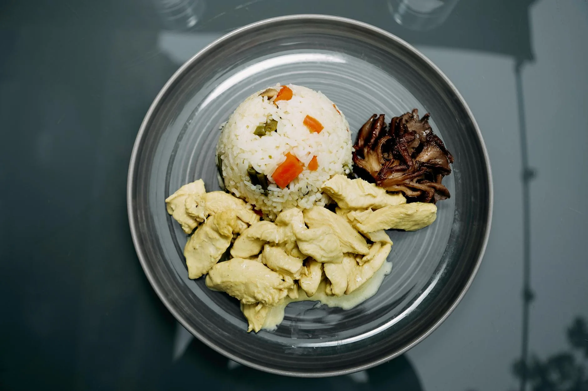 Healthy recovery meal with chicken, rice, and vegetables