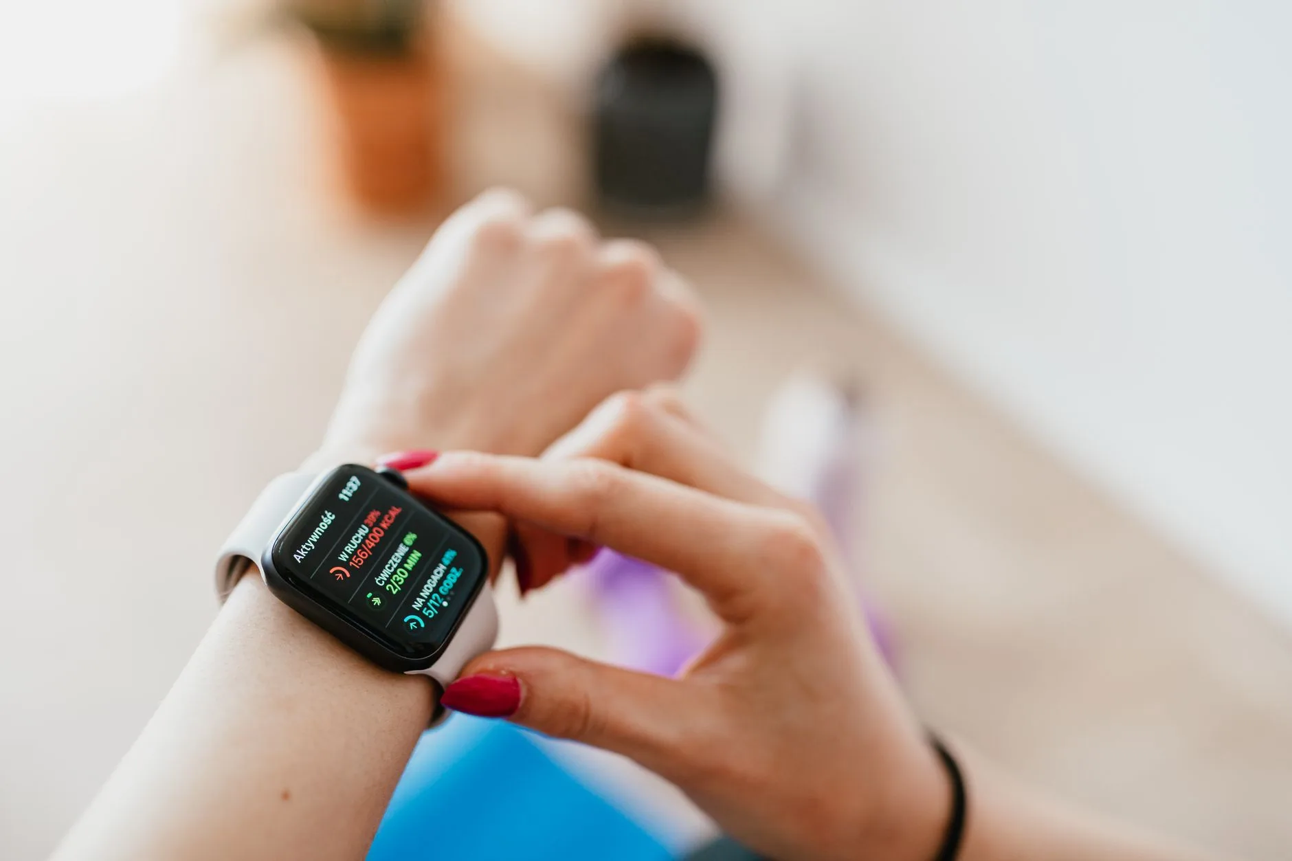 Wrist-based running watch showing heart rate data